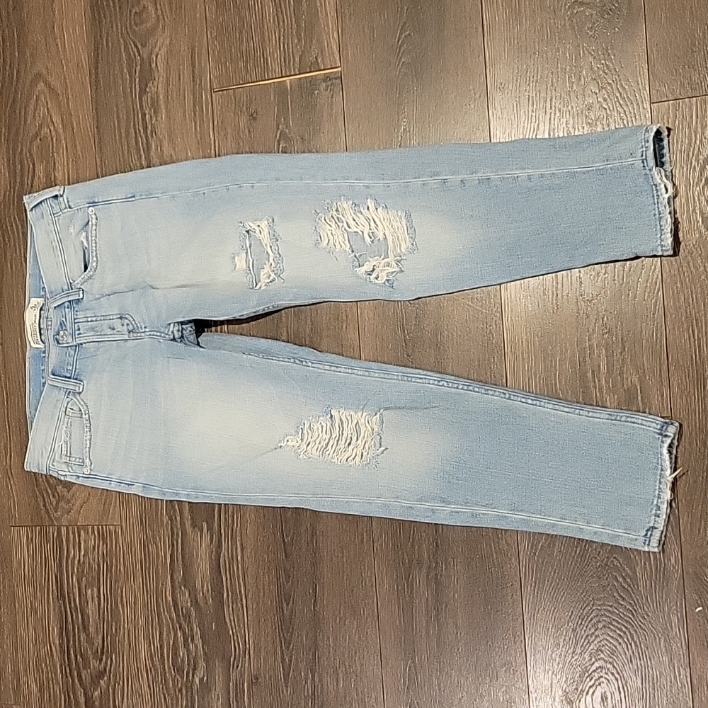 ❤️ ABERCROMBIE & FITCH BOYFRIEND STRAIGHT DISTRESSED BUTTON FLY JEANS, 4 (27)